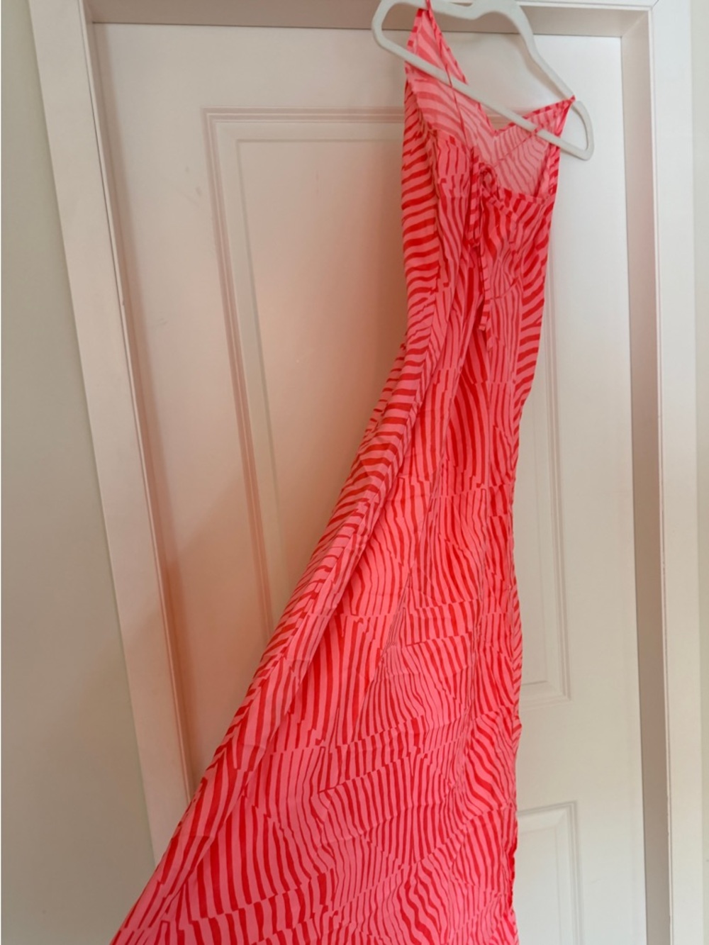 Hudson North Coral Pink Striped Maxi Slip Dress